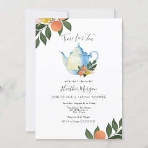 Heure pour Tea Citrus nuptiale douche Invitation
