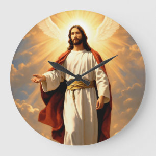 "Heures célestes : Horloge murale imprimée de Jésu