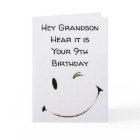 HEUREUSE * 9e ANNIVERSAIRE GRANDSON*** Carte