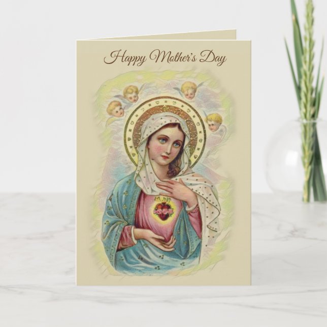 HEUREUSE CARTE RELIGIEUSE MARIE DE LA JOURNÉE DE L (Devant)