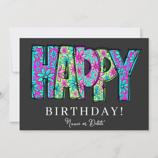 * HEUREUSE PHOTO Anniversaire Carte NOM Événement  (Devant)