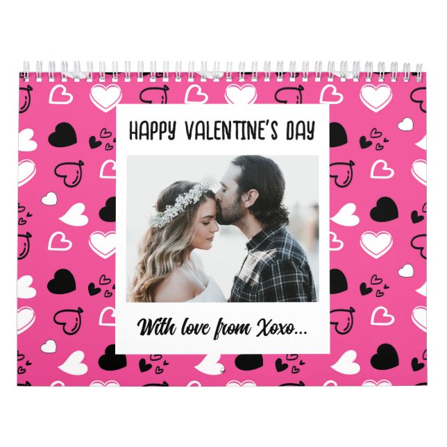 Heureuse Sainte-Valentin avec calendrier d'amour (Protection)