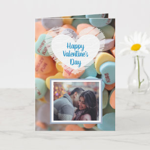 Heureuse Sainte-Valentin Candy Hearts Carte photo