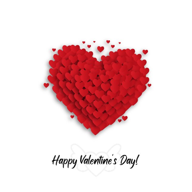 Heureuse Sainte-Valentin ! carte coeur rouge (Créateur téléchargé)