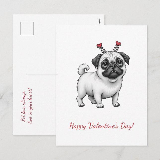HEUREUSE SAINTE-VALENTIN ! Carte de Saint Valentin (Devant / Derrière)