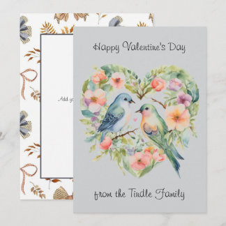 Heureuse Sainte-Valentin Carte photo d'oiseaux aqu