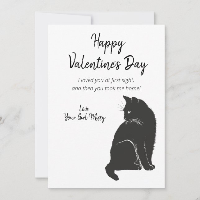 Heureuse Sainte-Valentin De La Carte Vacances Cat (Devant)
