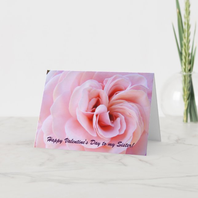 Heureuse Sainte-Valentin de Ma soeur ! Cartes rose (Devant)