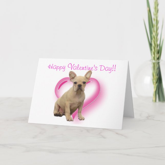 Heureuse Sainte-Valentin French bulldog carte de v (Devant)