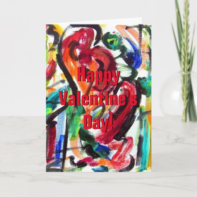 Heureuse Sainte-Valentin Moderne Coeurs Cartes de  (Devant)