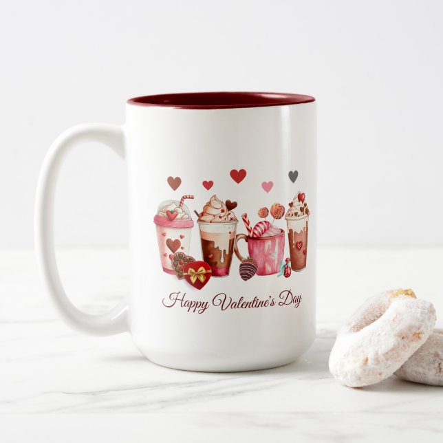 Heureuse Sainte-Valentin Mug (Avec donut)