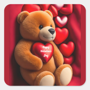 Heureuse Sainte-Valentin Teddy Bear autocollant