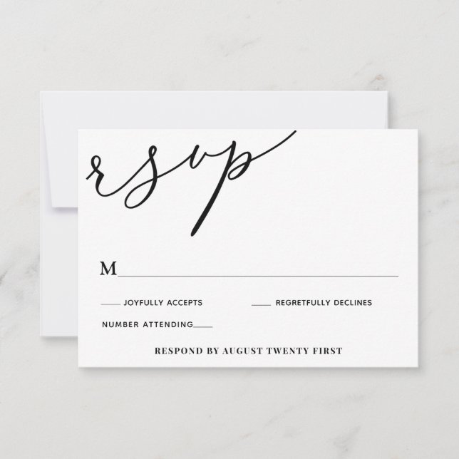 Heureusement jamais après la carte de boîtier RSVP (Devant)
