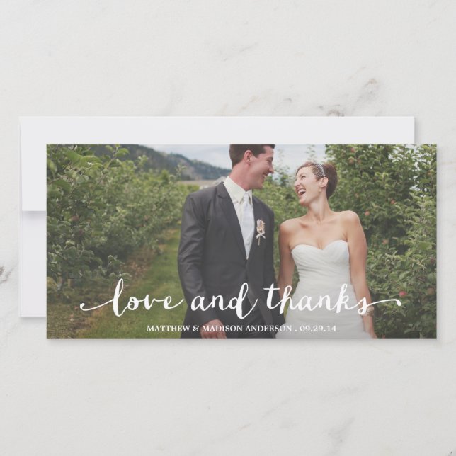 Heureusement marié | Carte photo mariage Merci (Devant)