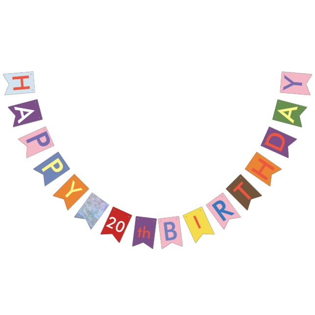 heureux 20e anniversaire drapeaux de bunting (Tout)