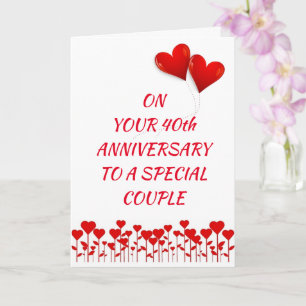 **HEUREUX 40e ANNIVERSAIRE UNE * Carte COUPLE SPÉC