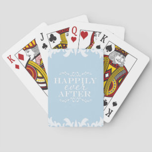 HEUREUX À JAMAIS Cartes à jouer bleues élégantes