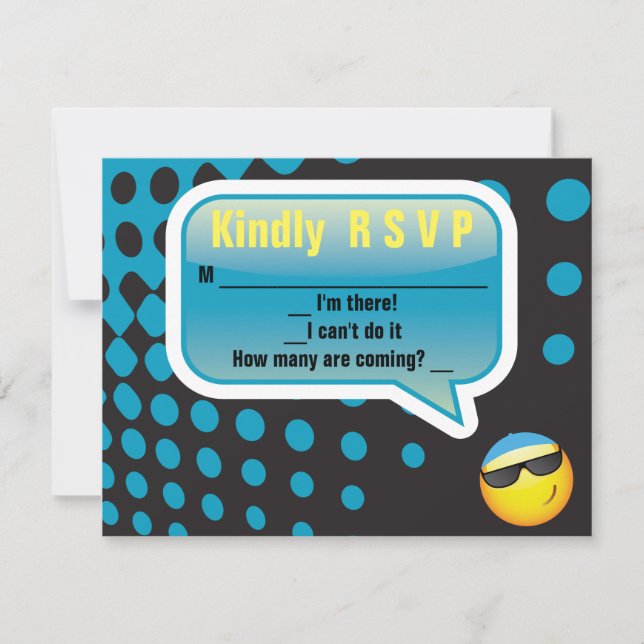 HEUREUX Bat mitzvah de la barre EMOJI réponse cart (Devant)