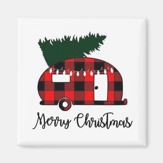 ***HEUREUX CAMPER*** MAGNET DE NOËL (Devant)