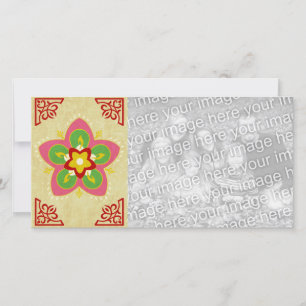 heureux carte photo diwali rangoli