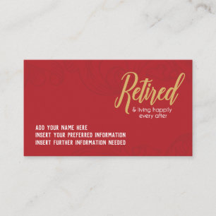 Heureux Cartes de visite à la retraite