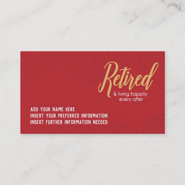Heureux Cartes de visite à la retraite (Devant)