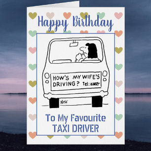 Heureux chauffeur de taxi d'anniversaire