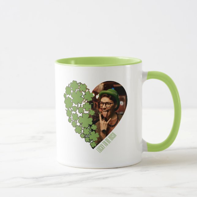 Heureux d'être irlandais Photo Mug avec le coeur S (Droite)