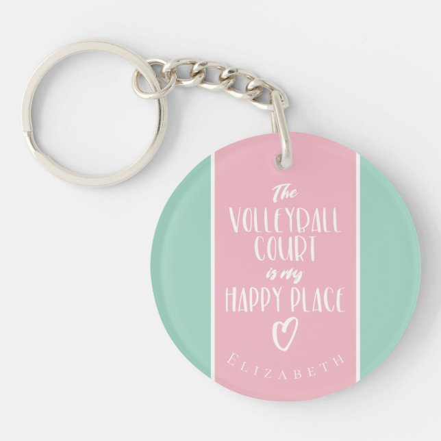 heureux endroit menthe rose coutume fille volley-b (Devant)