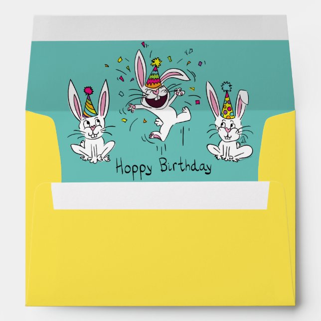 Heureux Enveloppes de lapins lapins d'anniversaire (Dos (Bas))