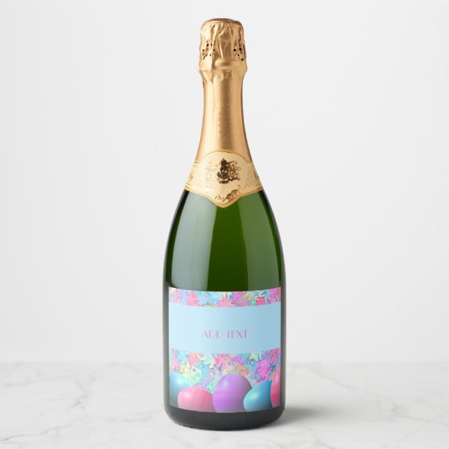 HEUREUX ÉTIQUETTE DE VIN DE PÂQUES (Devant)