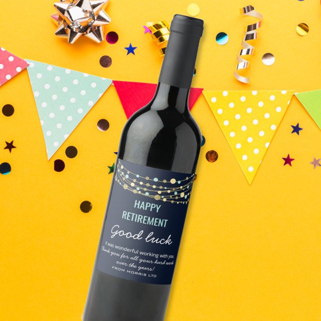 HEUREUX ÉTIQUETTE VIN DE RETRAITE (Créateur téléchargé)