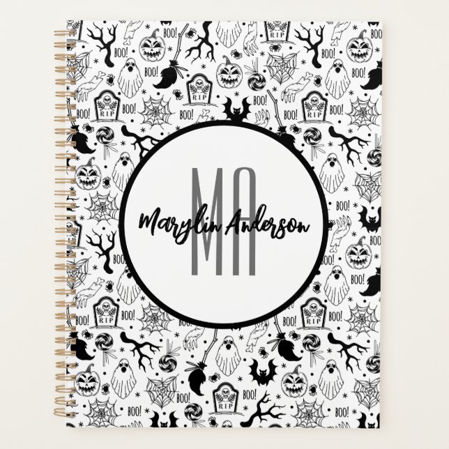 HEUREUX HALLOWEEN ÉFFRAYANT MONOGRAMME PERSONNALIS (Devant)