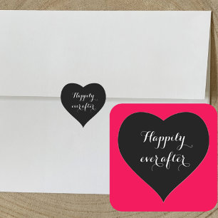 Heureux Jamais après Stickers forme coeur