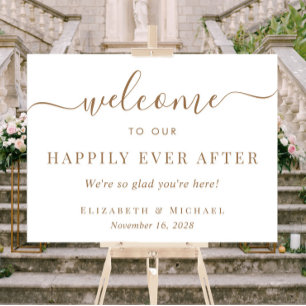 Heureux Jamais après White Gold Mariage Bienvenue