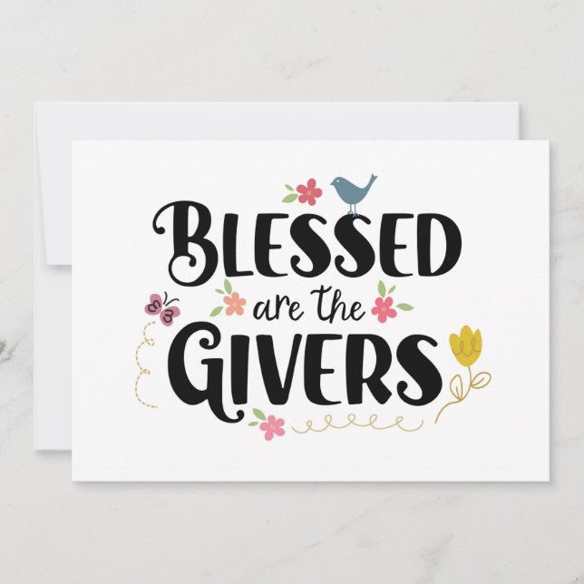 Heureux les Givers, comme vous - Carte de Merci (Devant)