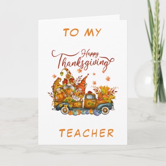 HEUREUX "MERCI" À MA CARTE DE VACANCES "ENSEIGNANT (Devant)