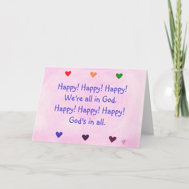 Heureux ! Nous sommes tous en Dieu, cartes de voeu (Devant)