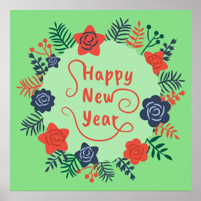 HEUREUX POSTER DU NOUVEL AN (Devant)