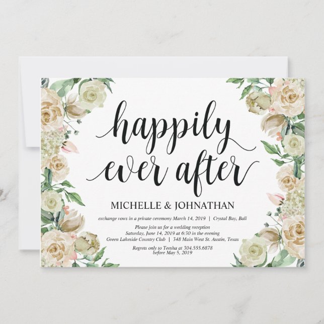 Heureux pour toujours, invitation à la réception d (Devant)