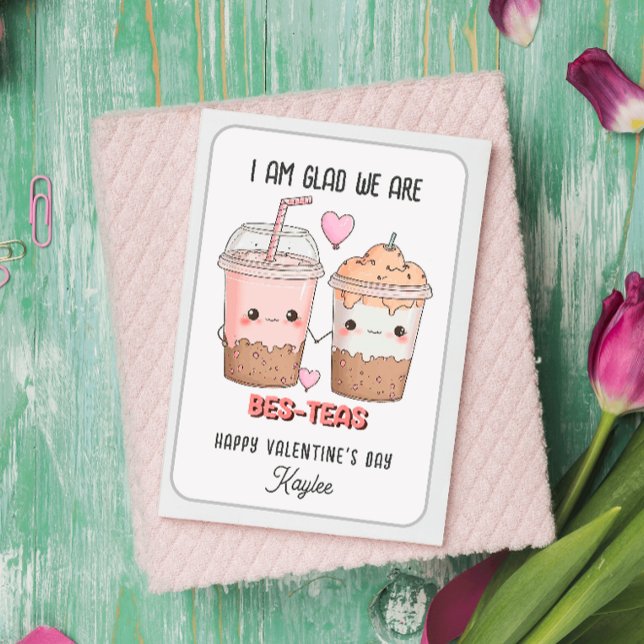Heureux que nous sommes Bes-teas KID Valentines Jo (BEST FRIENDS VALENTINE CARD BESTIES BES TEAS VALENTINE PUNS)