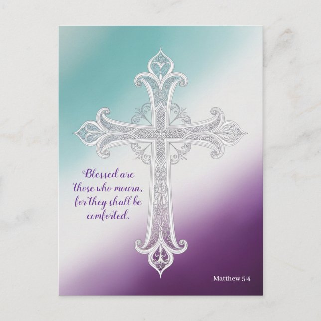 "Heureux sont ceux qui marient" Matthieu 5:4 carte (Devant)