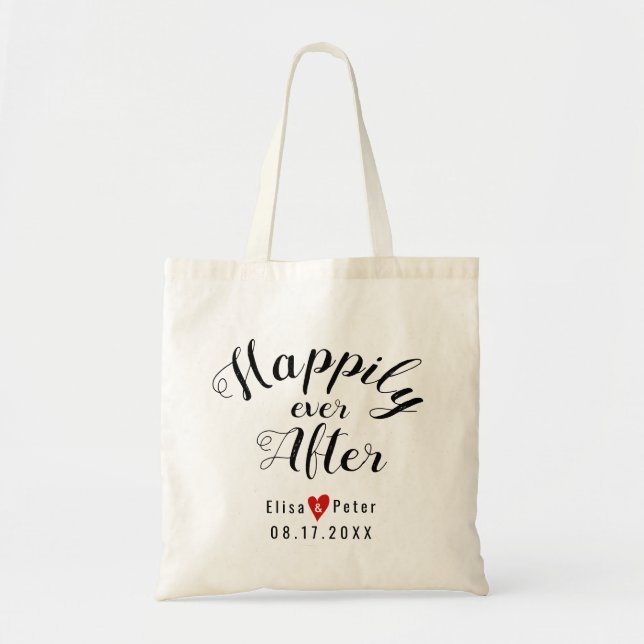 Heureux toujours après calligraphie mariage sac de (Devant)