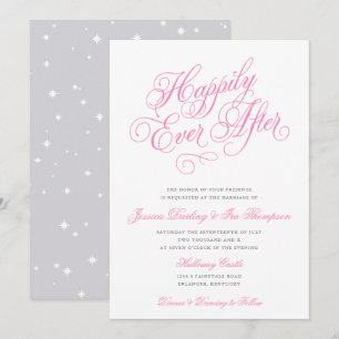 Heureux toujours après Faire-part de mariage rose 