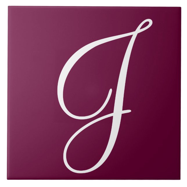 Hex 660033 Colour Number Monogram Ceramic Tile (Front)