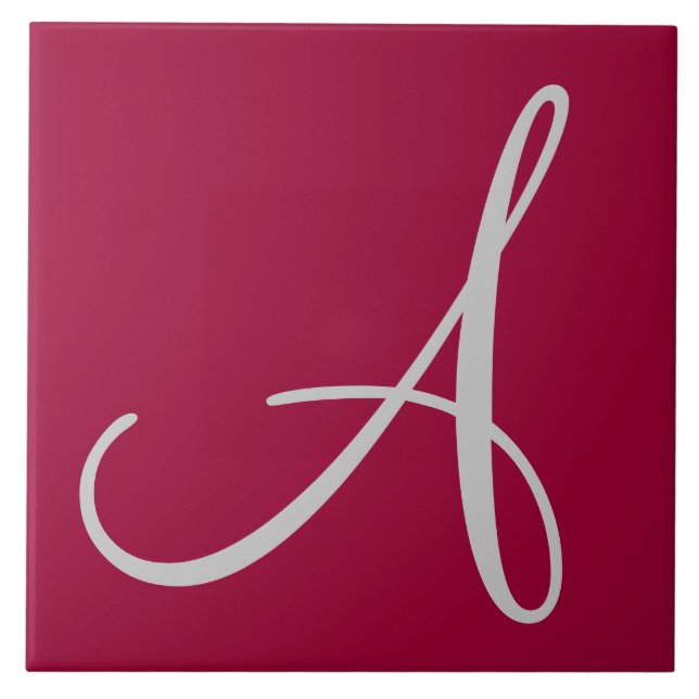 Hex 990033 Colour Number Monogram Ceramic Tile (Front)