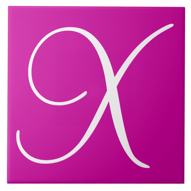 Hex cc0099 Colour Number Monogram Ceramic Tile (Front)