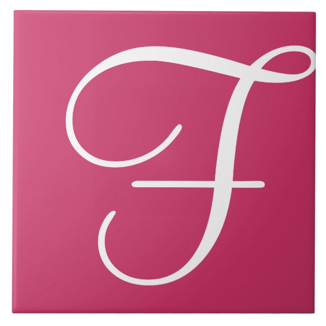 Hex cc3366 Colour Number Monogram Ceramic Tile (Front)