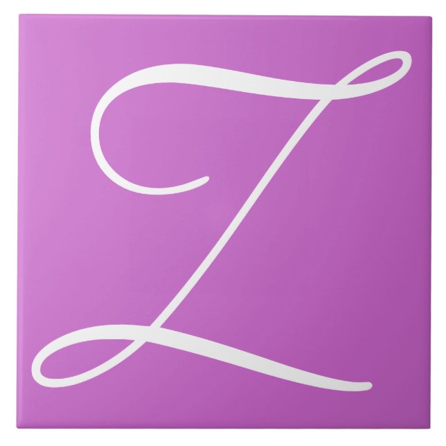 Hex cc66cc Colour Number Monogram Ceramic Tile (Front)