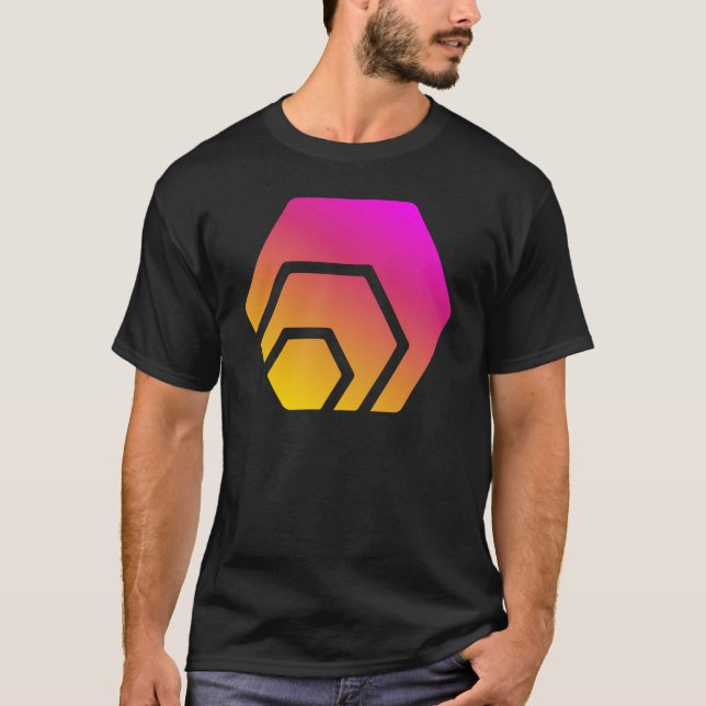 Hex Crypto Cryptocurrency Blockchain Coin Logo T-Shirt (Front)